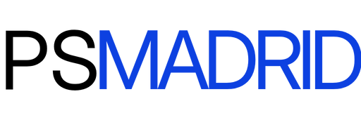 Logo de Pinturas y Soluciones Madrid, con la palabra 'Madrid' en letras mayúsculas de color azul.